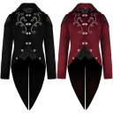 2025 European and American new Halloween tuxedo medieval retro clothing mid-length punk men's coat