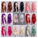 70CM long curly hair air curl high temperature silk multi-color curly hair COS anime wig now in stock