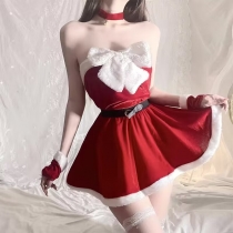 Christmas Adult Tube Top Christmas Dress Top Short Skirt Suit Red Girl Christmas Outfit Holiday Party Outfit