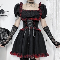 2024 new temperament dress dark style punk rock plaid singing costume for women