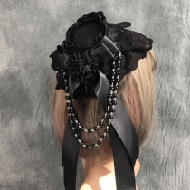 Gothic retro dark hat Lolita headdress Halloween hair accessories European and American vampire photo party accessories