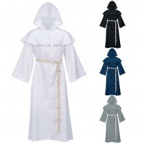 Medieval monk costume wizard priest cos costume Halloween death robe cosplay role playing