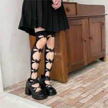 Three-dimensional butterfly high socks white lace pattern cute sexy lolita thigh and knee socks