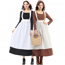 Halloween costumes adult female French manor maid dress retro solid color temperament Cinderella maid