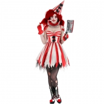 Halloween vampire COS soul-breaking ghost clown costume role-playing sawtooth circus female clown costume