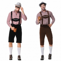 New European and American German Munich beer suit men's tops, hats, bibs, three-piece beer suits