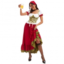 German Munich Women's Oktoberfest Costume Beer Girl Performance Costume Halloween Bar Ding Dong Work Costume Women's Clothing