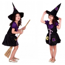 Halloween children's costumes children's mask ball performance clothes witch costume witch princess