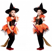 Halloween Cosplay Costumes Children's Magic Witch Tutu Skirt Christmas Party Costumes