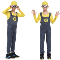 Halloween children's costumes masquerade yellow clothes little boy soldier performance clothes cos Minions clothes