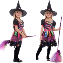 Halloween Cosplay Costumes Children's Magic Witch Costumes Tutu Witch Costumes