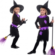 Halloween children's costumes children's mask ball performance clothes witch costume female witch princess dress