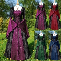 European and American medieval period European court style retro party dress dress women's long skirt