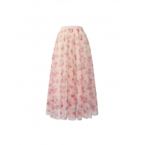 Printed elastic mesh skirt, casual A-line skirt, half-length fairy skirt for girls