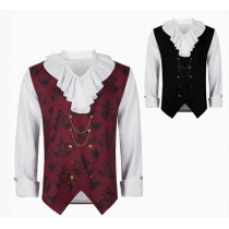 Halloween European and American spring and autumn men's literary medieval steam punk vampire top dress up stage costum