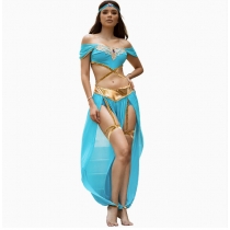 Sexy COS costumes holiday party dress Aladdin magic lamp Jasmine princess dress theme Halloween costume