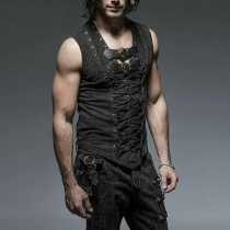 Hot sale new European and American punk men's rope sleeveless vest Gothic vest men factory wholesale