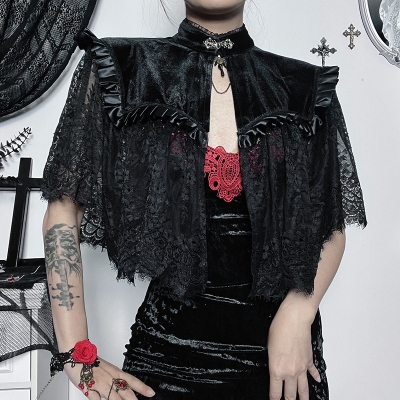 The new fashion cubs, Diablo Gothic Cloudy Shoulder Cloak, Top Female Female Top Female