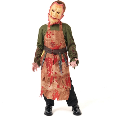 Halloween zombie costume new product horror chef with mask bloody butcher clothes