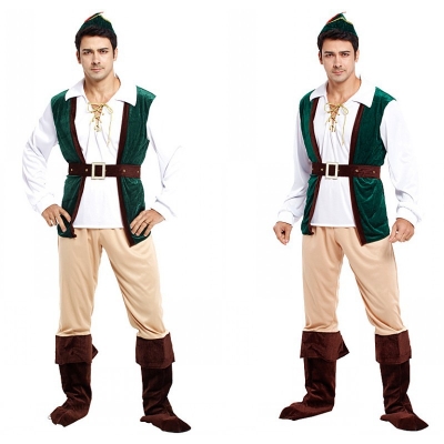 Halloween cosplay costumes, adult hunter costumes, forest prince costumes, warrior costumes