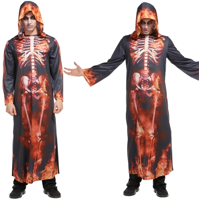 Halloween cosplay costumes vampire adult fire skull robe clothes