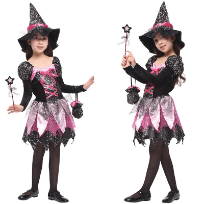 Halloween Cosplay Costumes Children's Magic Witch Costumes Tutu Christmas Party Costumes