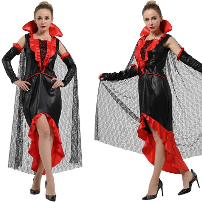 Halloween Cosplay Costume Vampire Princess Dress Stage Performance Clothes Adult Vampire Queen