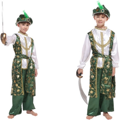 Halloween children's costumes, male prince costumes, performance costumes, masquerade Arab king costumes