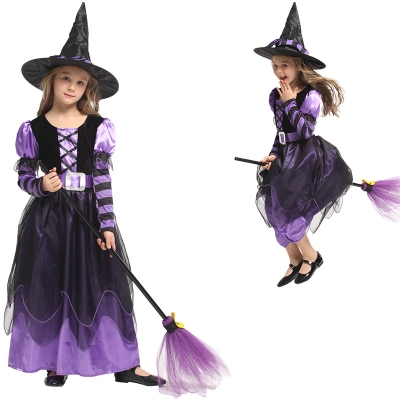 Halloween Cosplay Costumes Children's Magic Witch Costumes Tutu Female Witch Costumes