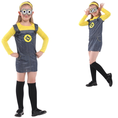 Halloween children's costumes girls mask party stage performance clothes Minions costumes