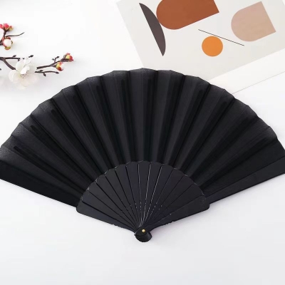 Solid color flat fan craft fan team performance props classical square dance folding fan