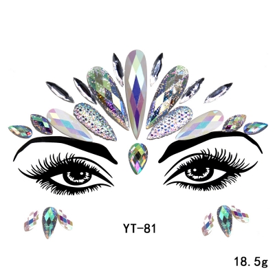 New face diamond stickers acrylic diamond stickers face stickers diamond art party decoration face stickers