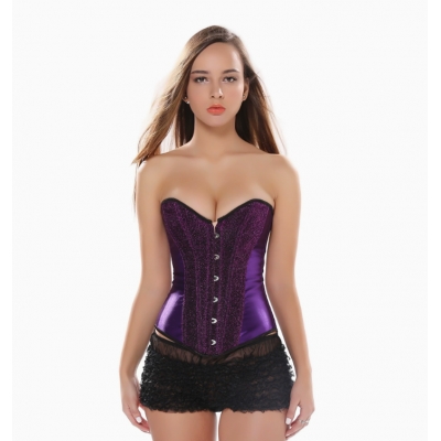 Corset hot sale with pink fashionable satin steel buckle body shaping garment