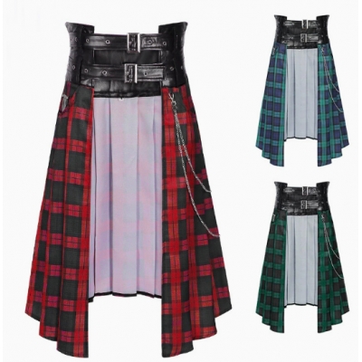 2025 New European and American Dark Rock Ashes Series Gothic Skirt Men