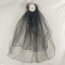 Dark Gothic style short ghost bride veil retro internet celebrity photo Halloween flower big butterfly double veil