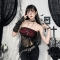 New spring tube top flocked camisole top is dark, Gothic style, tube top vest.