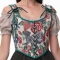 New French retro printed tops suspenders with flowers, adjustable body shapers, suspenders, tight fishbone corsets