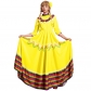 European and American style Mexican element dance skirt with headgear Large skirt festival performance costume three-color selection