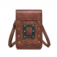 New product European and American punk women's bag retro brown outdoor mobile phone pocket mini bag sports and leisure Mini pocket