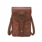 New product European and American punk women's bag retro brown outdoor mobile phone pocket mini bag sports and leisure Mini pocket