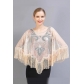 Loose large -size fringed jelly jacket shawl sequin mesh small jacket mesh sequin cape see -through small outer