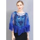 Loose large -size fringed jelly jacket shawl sequin mesh small jacket mesh sequin cape see -through small outer