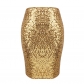 New product temperament fashion solid color sequin half skirt party banquet shiny high waist Slimming pencil skirt