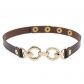 Punk personality gold ring collar leather necklace creative simple sexy collar PU leather Choker necklace