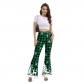 2024 New Christmas Women's Pants Women's Wear Christmas Snowflake Plaid Digital Printing Fashion Casual Flared Pants