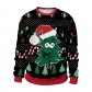 2024 Autumn New Christmas Round Neck Sweater Christmas Snowflake Character Digital Printing Clothing