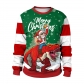 2024 Autumn New Christmas Round Neck Sweater Christmas Snowflake Character Digital Printing Clothing