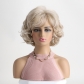 Popular European and American wigs for women with short curly hair and side bangs