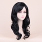 Hot-selling European and American heat-resistant silk full head wig, side bangs, big wave curly wig, highlighted red