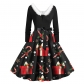 Christmas themed print dress family atmosphere party event costume